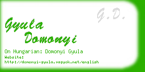 gyula domonyi business card